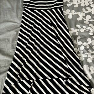 Loft Black & White Striped Women’s Strapless Dress